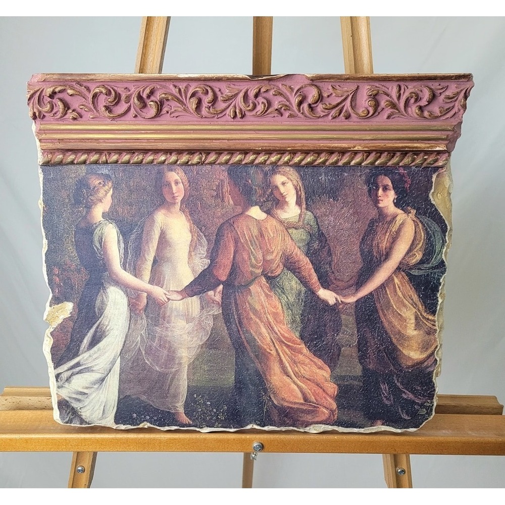 Fresco MasterPieces Janmot Rays of Sunlight Dancers Wall Art Fragment Pink Gold
